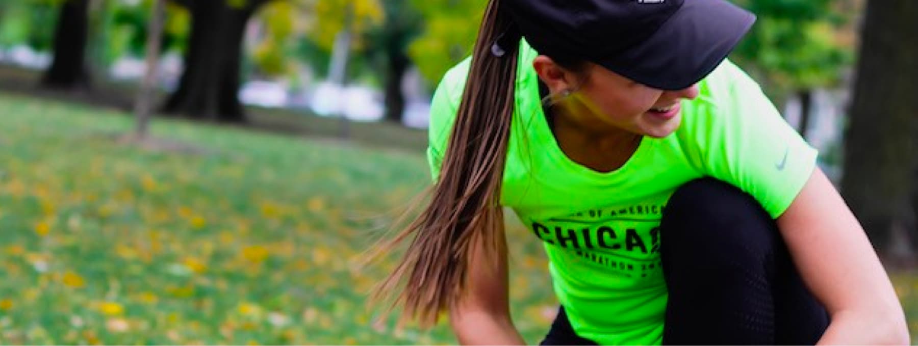 runner tying her shoe